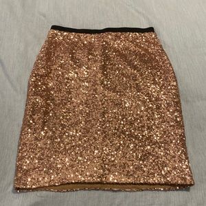 Gold Sequin Pencil Skirt